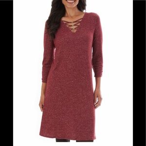 Cross cross v-neck swing dress